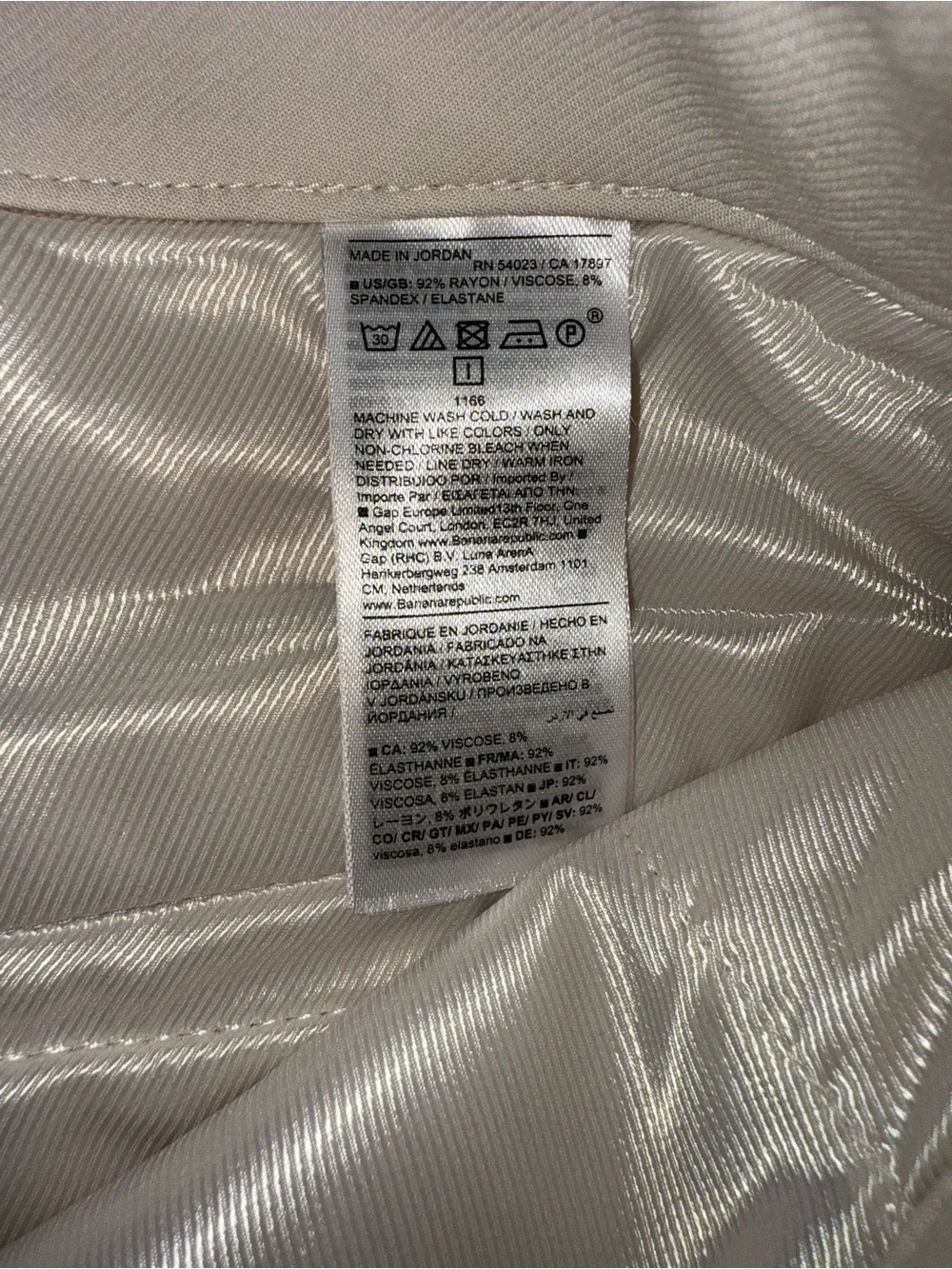 Banana Republic Women’s Ivory Wide-Leg Trousers Size 4